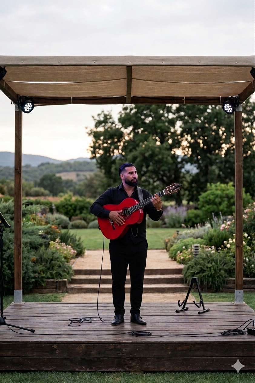 Ambiance lumineuse lors d'un concert d'Arte Gipsy